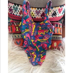 Vintage 80s Geometric One Piece